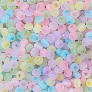 Seed Beads - Lyxiga Cats eye - 4mm (6/0) - 10g - Tutti frutti