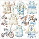 Scrapbookingpapper - 20x20cm - Cotton Candy Boy Elements