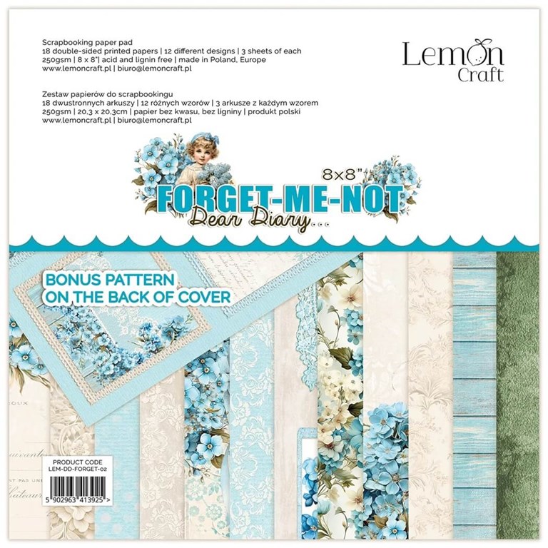 Scrapbookingpapper - 20x20cm - Dear Diary