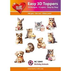 Easy 3D - Toppers - Glitter - Birthday Animals