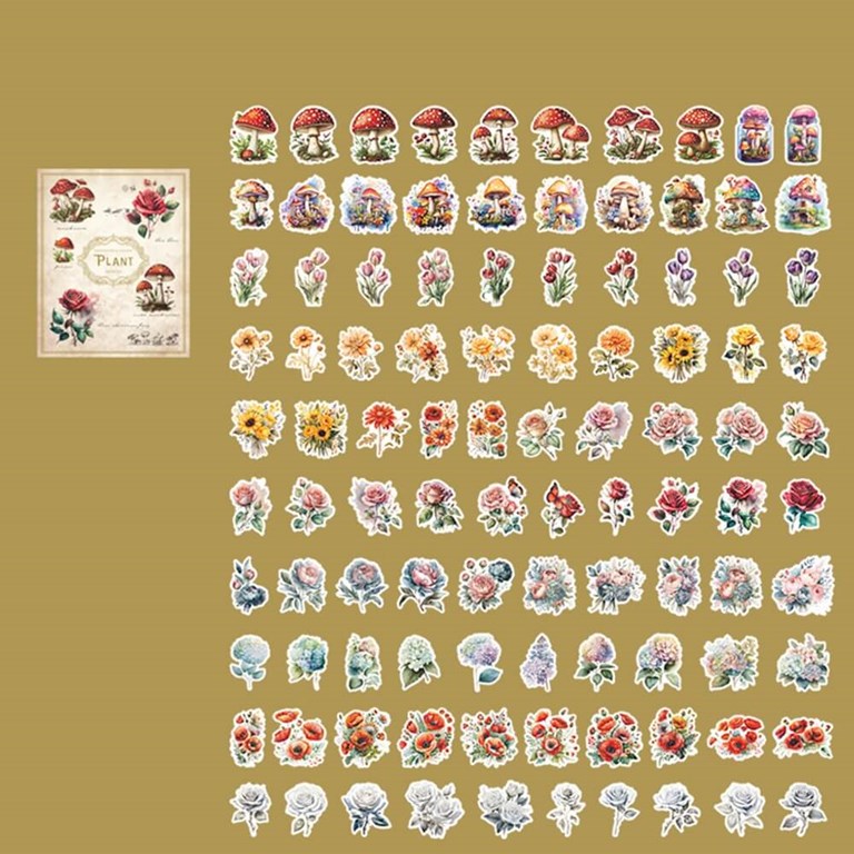 Stickers - Svampar & Blommor - 100st
