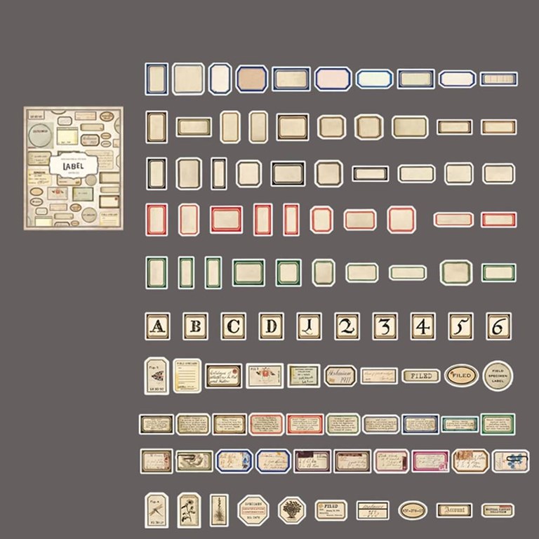 Stickers - Etiketter i vintagestil - 100st