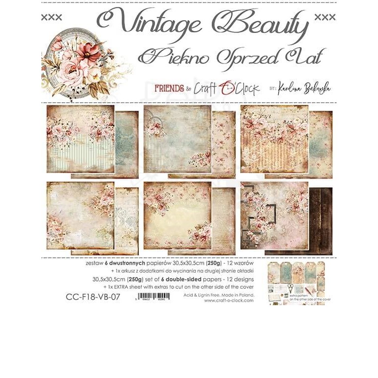 Scrapbookingpapper - 30x30cm - Vintage Beauty