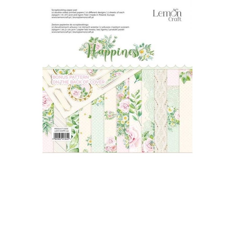 Scrapbookingpapper - 20x20cm - Happiness