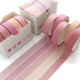 Washitejp - Enfärgade - Rosa - 10mm breda - 5st rullar