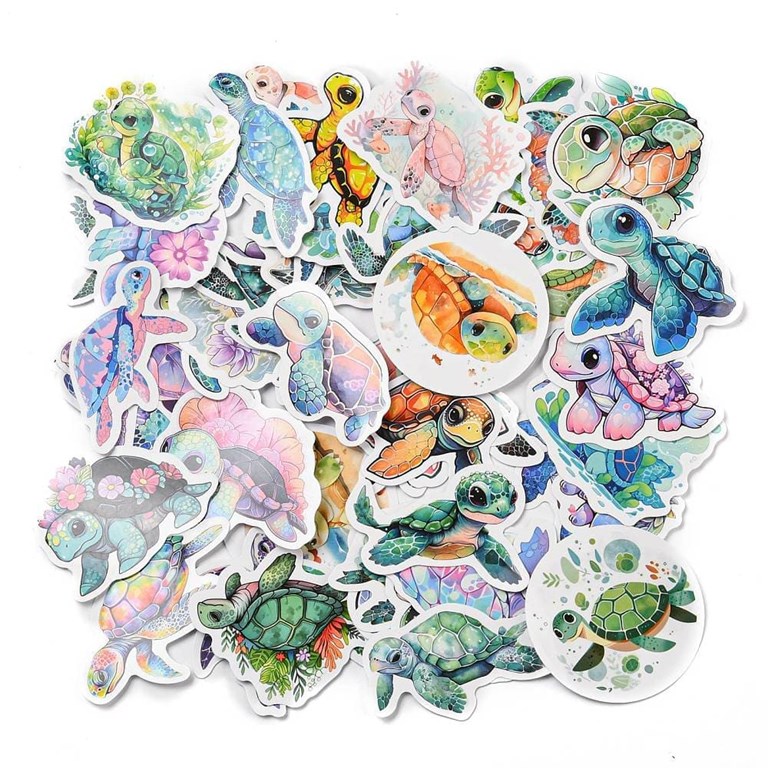 Stickers - Sköldpaddor - Mixade - 50st