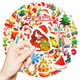 Stickers - Färgglada julmotiv - 50st