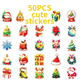 Stickers - Färgglada julmotiv - 50st