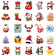 Stickers - Glada julmotiv - 50st