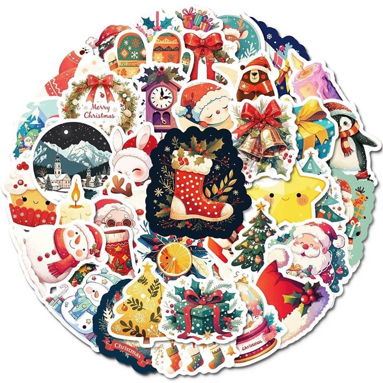 Stickers - Lekfulla julmotiv - 50st