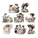 Stickers - Damer i vintagestil - Gula toner