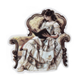 Stickers - Damer i vintagestil - Gula toner