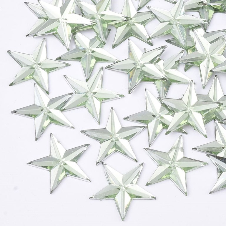 Rhinestones - Stjärnor - Gröna - 50st