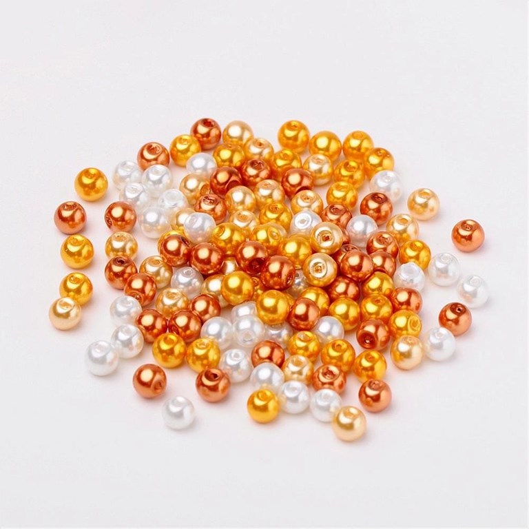 Glaspärlor - Guld Mix - 200st  - 6mm