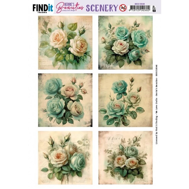 Push Out Scenery - Berries Beauties - Blue Roses - Square