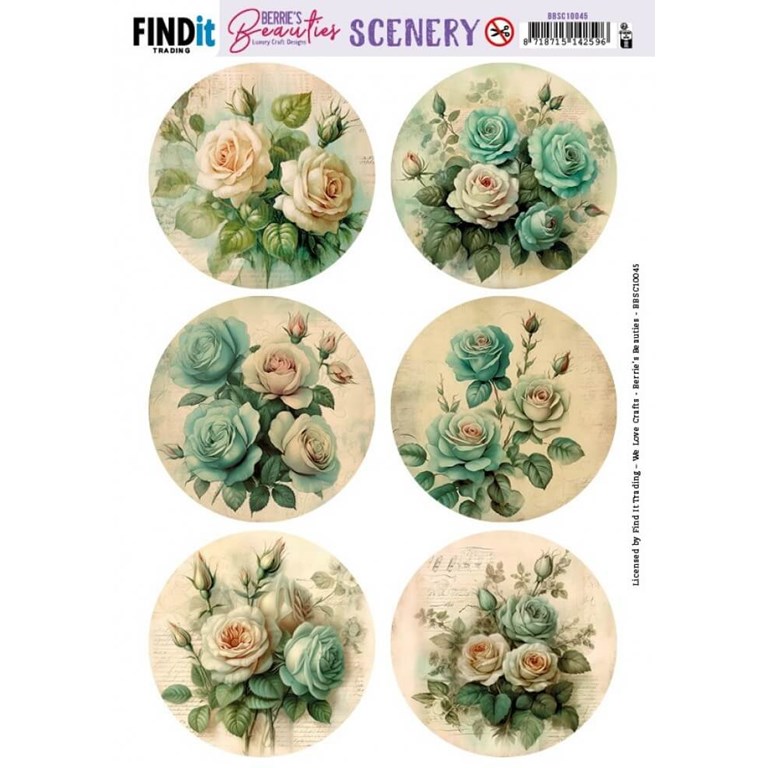 Push Out Scenery - Berries Beauties - Blue Roses - Round