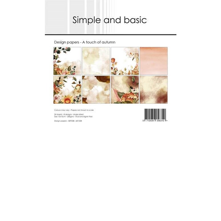 Scrapbookingpapper - 15x15cm - A touch of autumn
