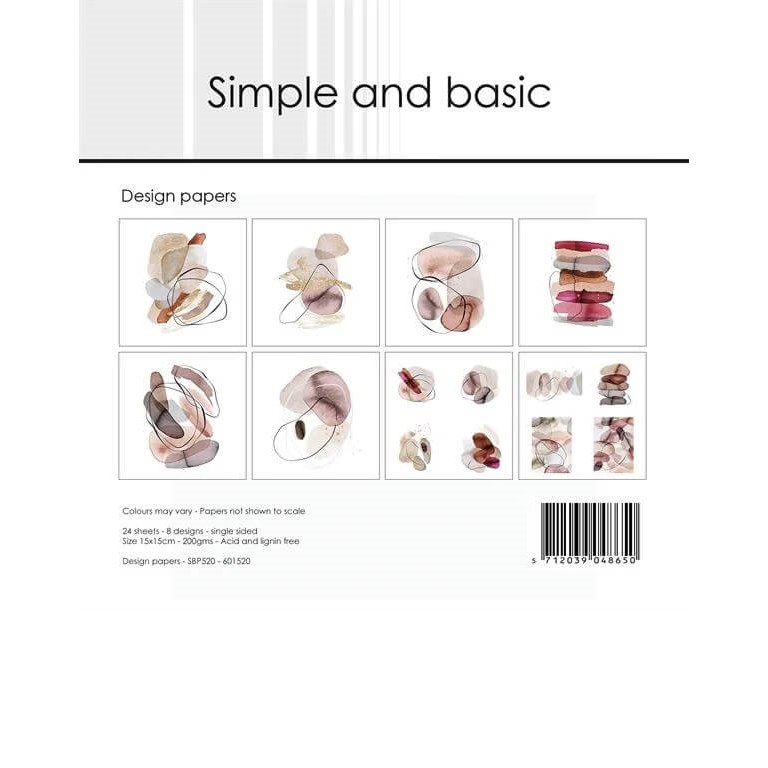 Scrapbookingpapper - 15x15cm - Organic Shapes