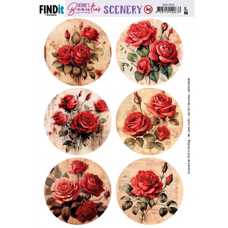 Push Out Scenery - Berries Beauties - Red Roses - Round