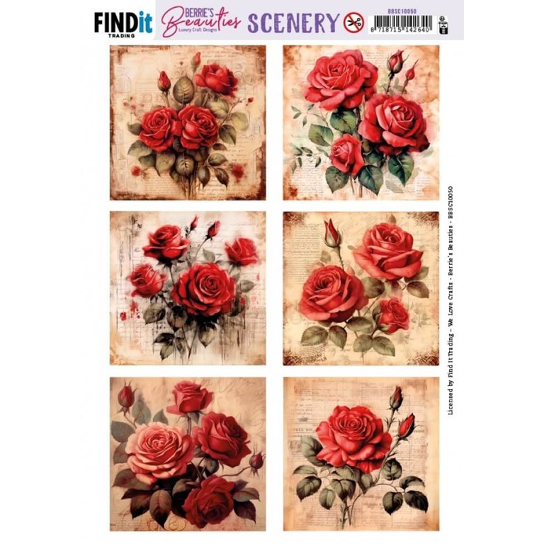 Push Out Scenery - Berries Beauties - Red Roses - Square