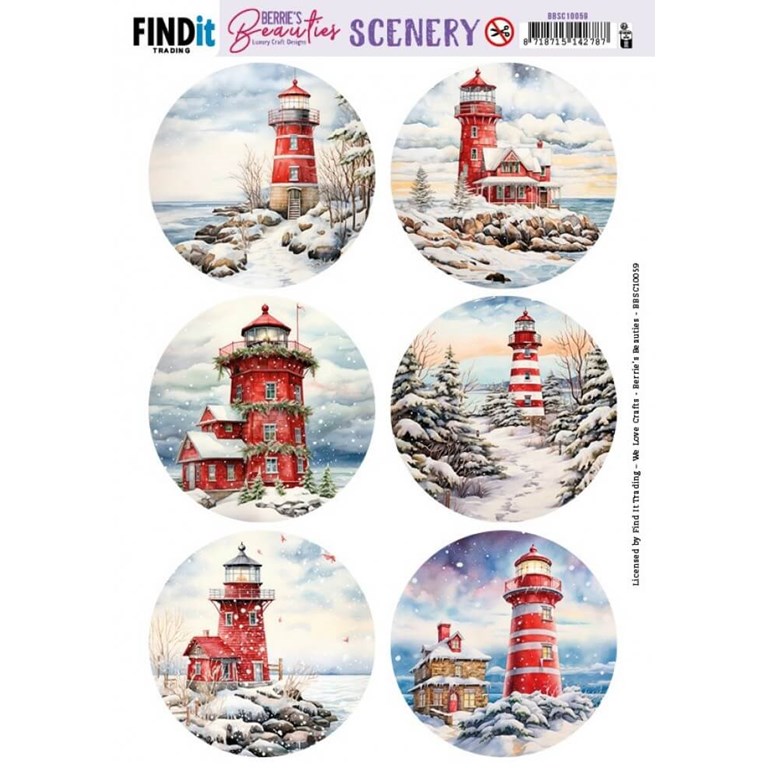Push Out Scenery - Berries Beauties - Snowy Lighthouse - Round