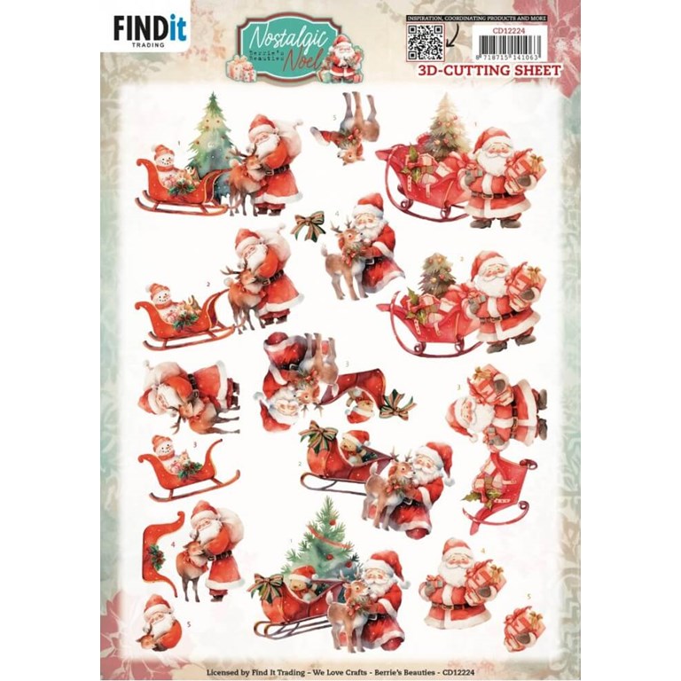 Klippark 3D - A4 - Nostalgic Noel - Nostalgic Sleigh