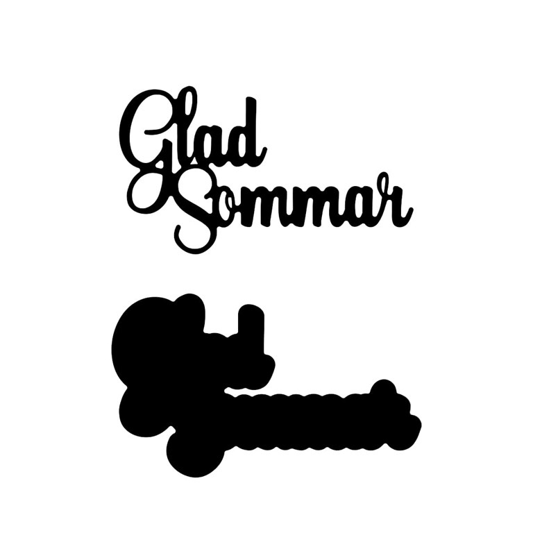 PY Hobby Dies - Glad Sommar - Med Bakgrund - 5,6 x 3,2cm