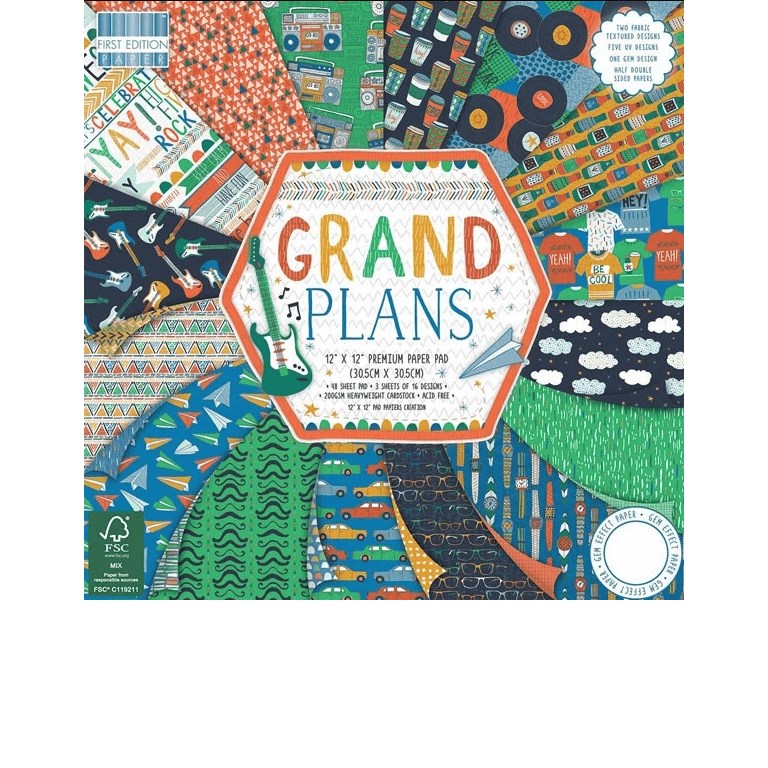 Paper pad - Grand Plans - 30x30cm - 48st ark