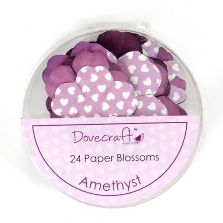 Mixade pappersblommor - 24st - Amethyst