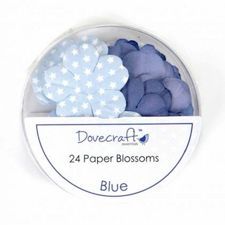 Mixade pappersblommor - 24st - Blue