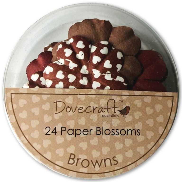 Mixade pappersblommor - 24st - Browns