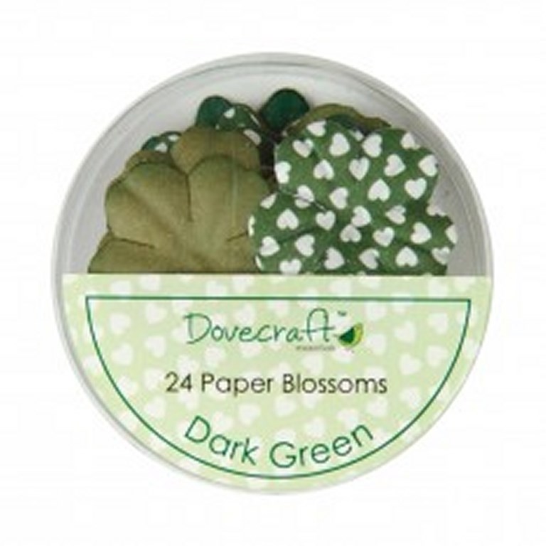 Mixade pappersblommor - 24st - Dark Green