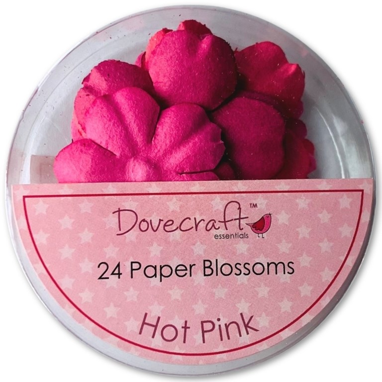 Mixade pappersblommor - 24st - Hot Pink