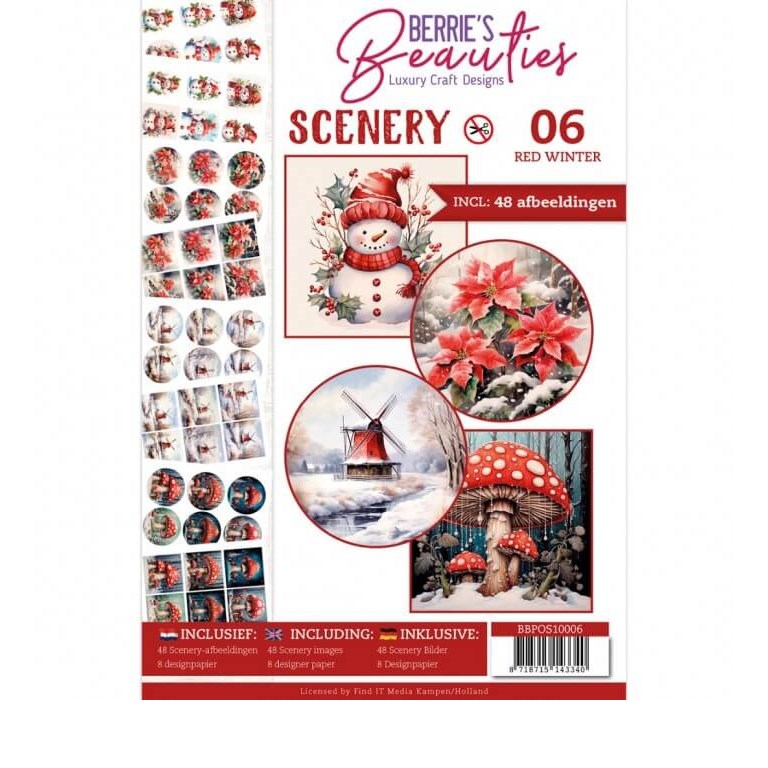 Bok med 3D-Push out - Scenery Red Winter