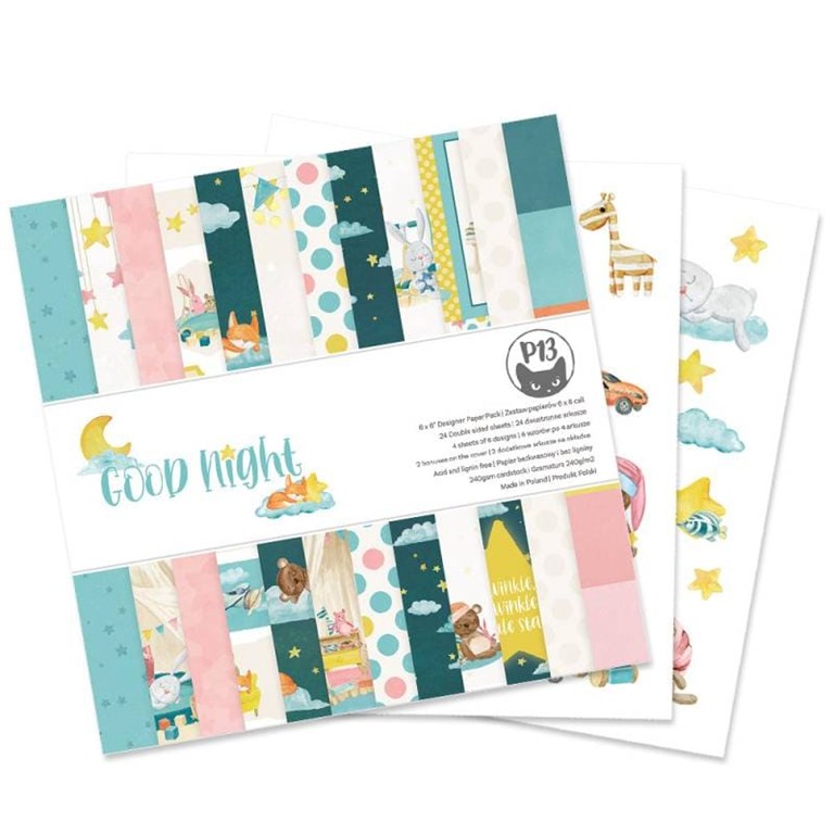 Scrapbookingpapper - 15x15 cm - Good Night