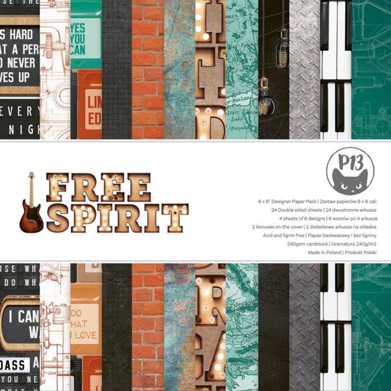 Scrapbookingpapper - 15x15 cm - Free Spirit