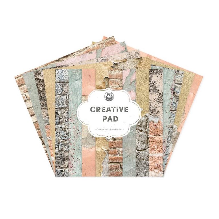 Scrapbookingpapper - 15x15 cm - Creative pad - Pastel Walls