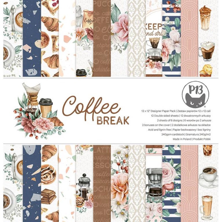 Scrapbookingpapper - 30x30 cm - Coffee Break