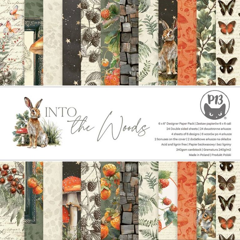 Scrapbookingpapper - 15x15 cm - Into the Woods