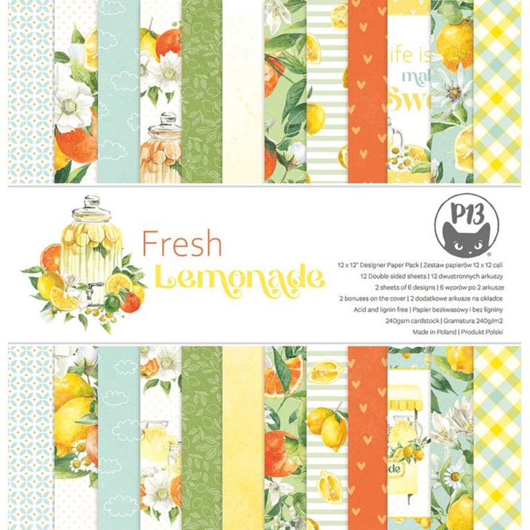 Scrapbookingpapper - 30x30 cm - Fresh Lemonade