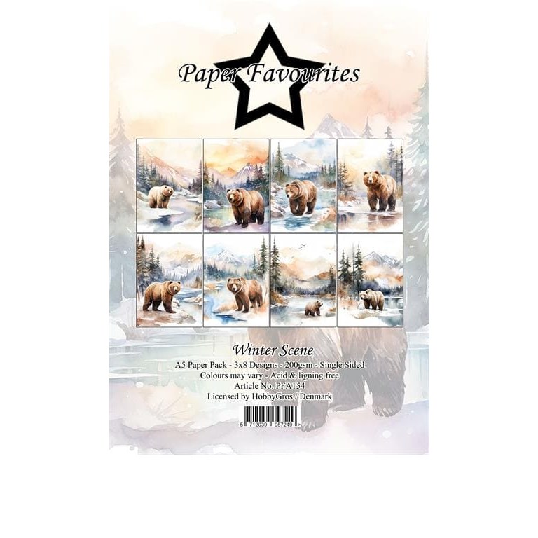 Scrapbookingpapper - A5 - Winter Scene