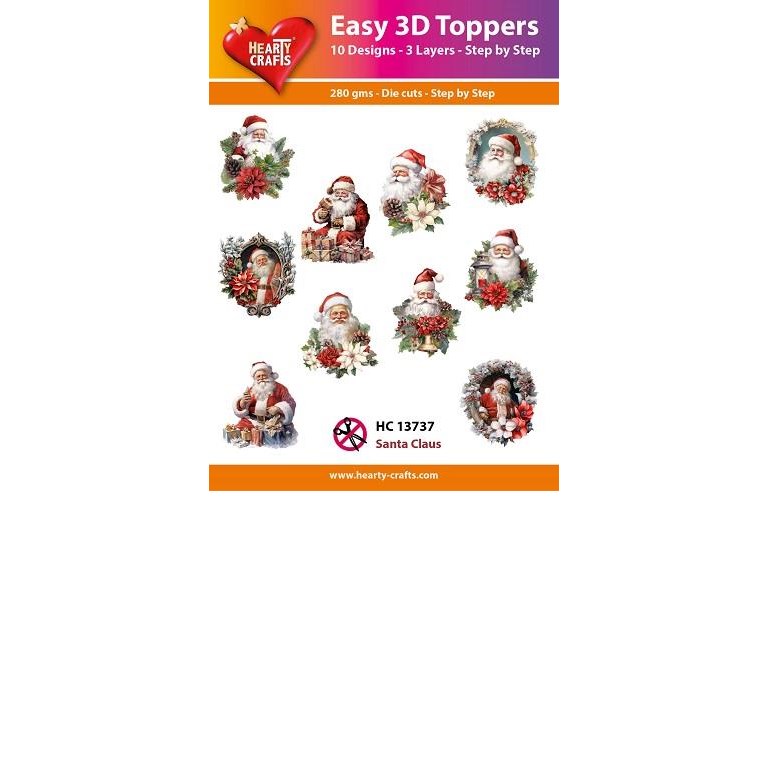 Easy 3D - Toppers - Glitter - Santa Claus