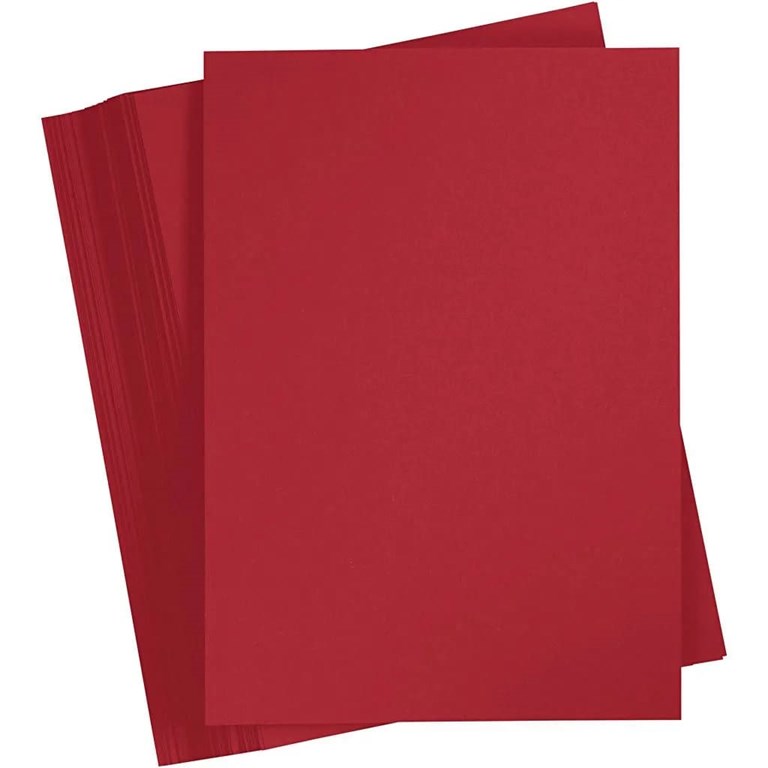 Slät Cardstock - A4 - Julröd - 100st - 180g
