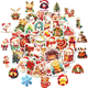 Stickers - Djur med tomteluvor - 50st