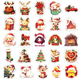 Stickers - Djur med tomteluvor - 50st