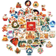 Stickers - Julmix med vit kant - 50st