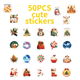 Stickers - Julmix med vit kant - 50st