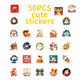 Stickers - Julmix med vit kant - 50st