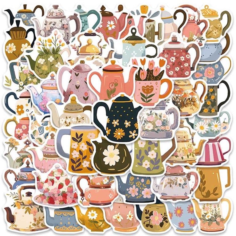 Stickers - Tekannor i retrostil - 50st