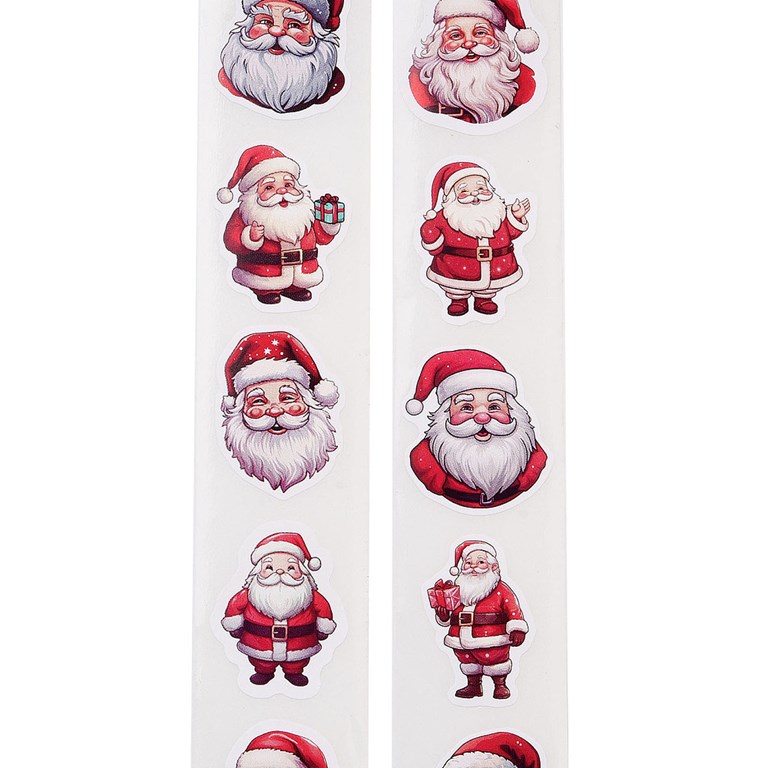 Stickers på rulle - Glada jultomtar - 500st